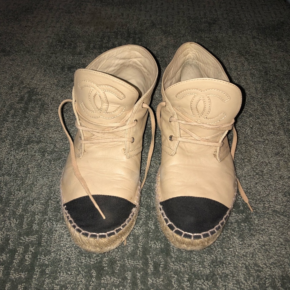 CHANEL hightop espadrilles